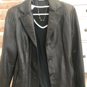 Vintage Leather Blazer Jacket
